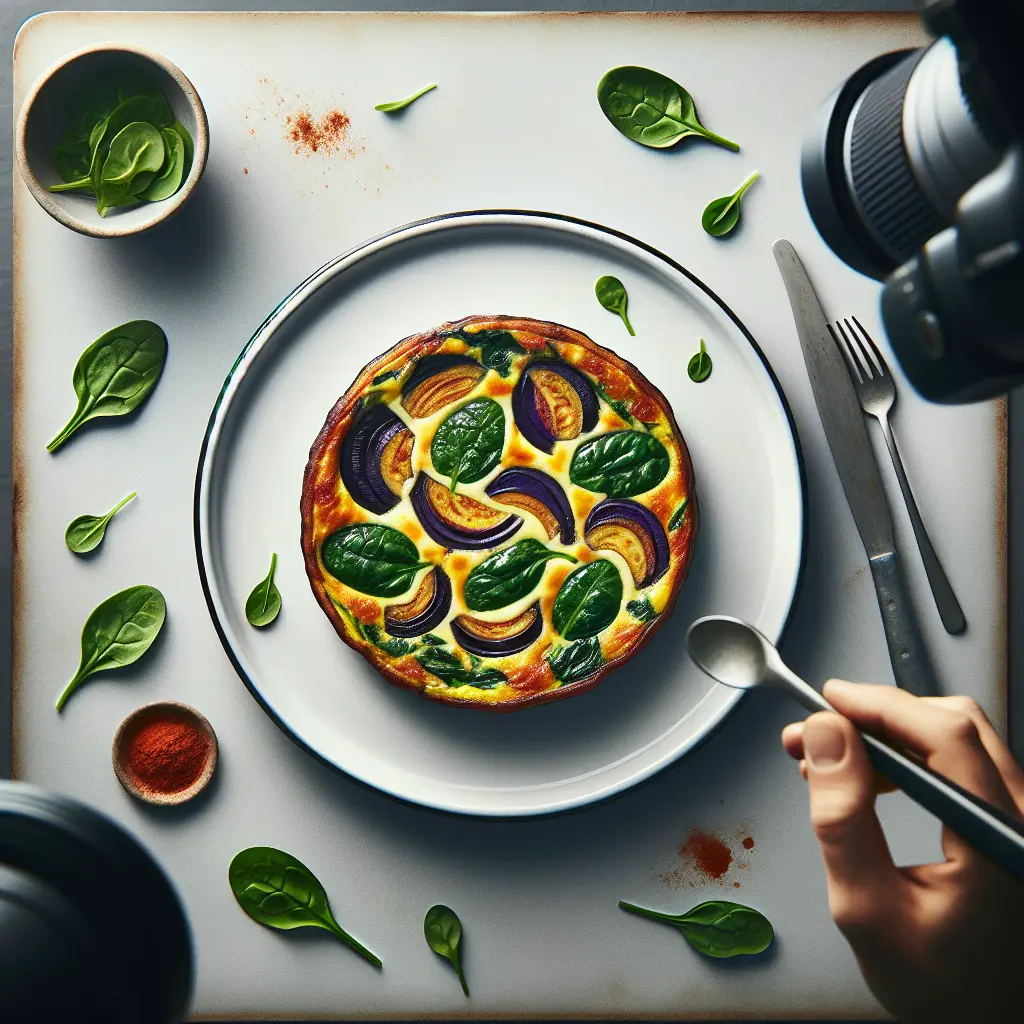 Aubergine and Spinach Breakfast Frittata