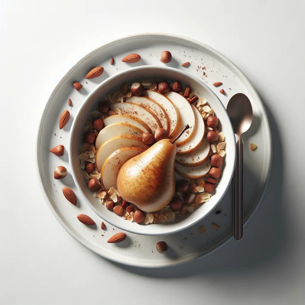 Autumnal Spiced Pear and Hazelnut Breakfast Bowl