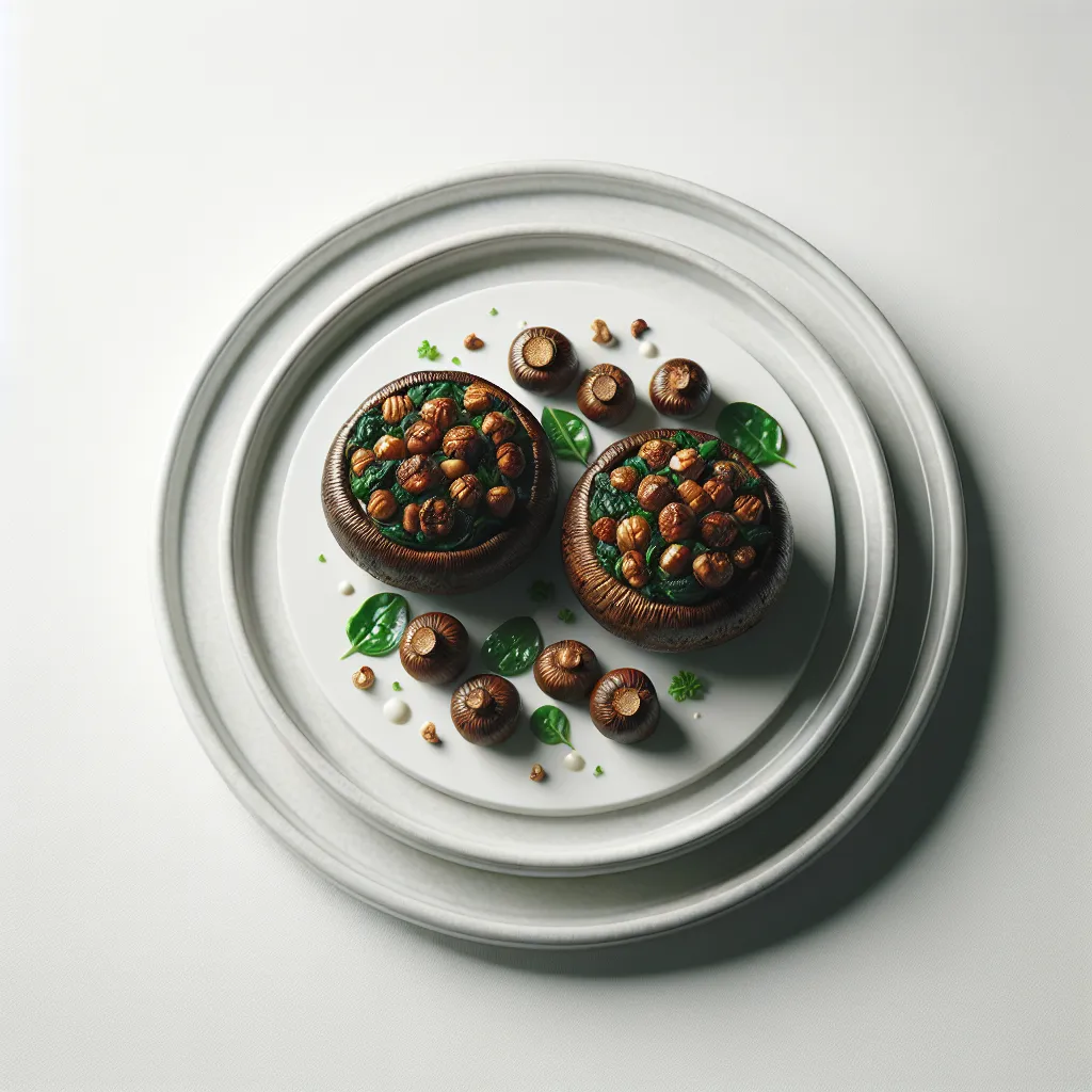 Autumnal Stuffed Portobello Mushrooms with Chestnut and Spinach