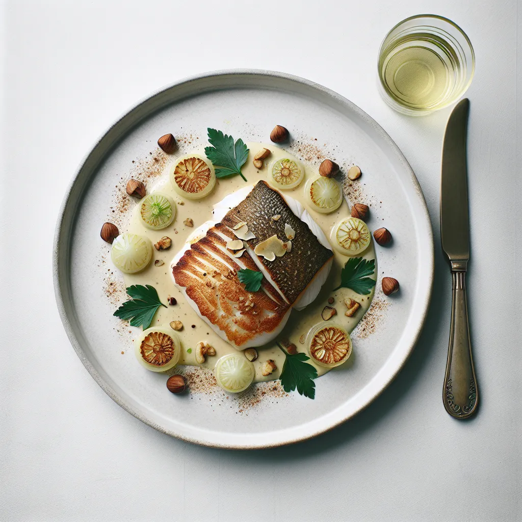 Autumnal Turbot with Celeriac and Hazelnut Crust