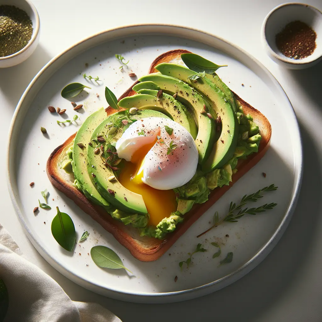 Avocado and Herb Toast with Poached Egg