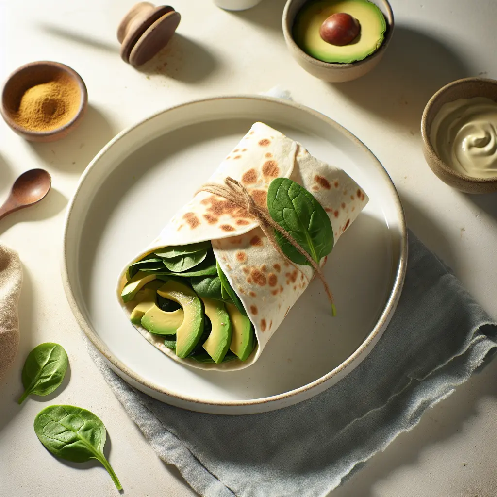 Avocado and Spinach Breakfast Wrap