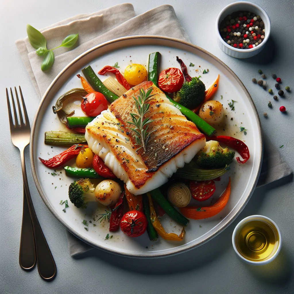 Baked Cod with Mediterranean Vegetables