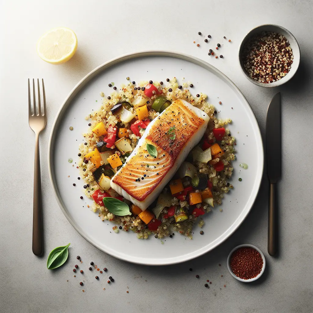 Baked Cod with Ratatouille and Quinoa