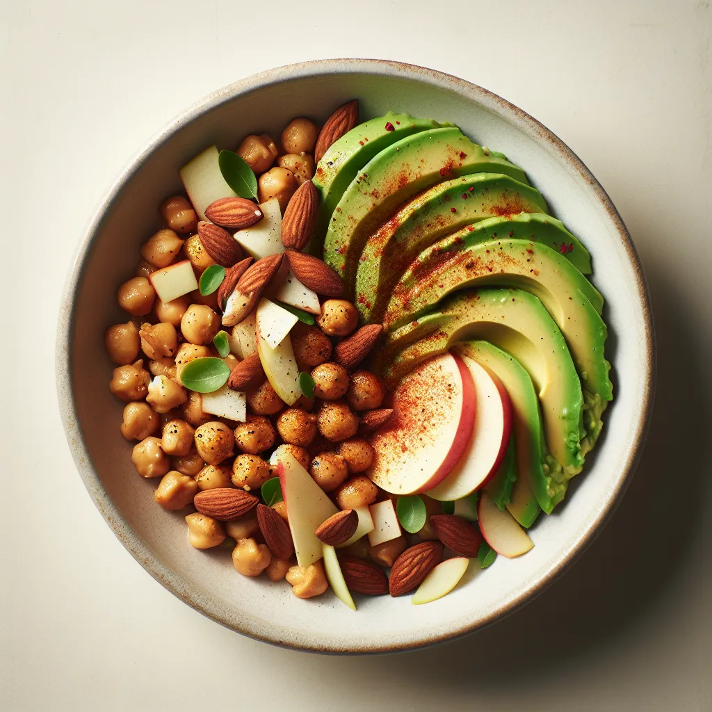 Baked Potato with Spiced Chickpea and Avocado Salad
