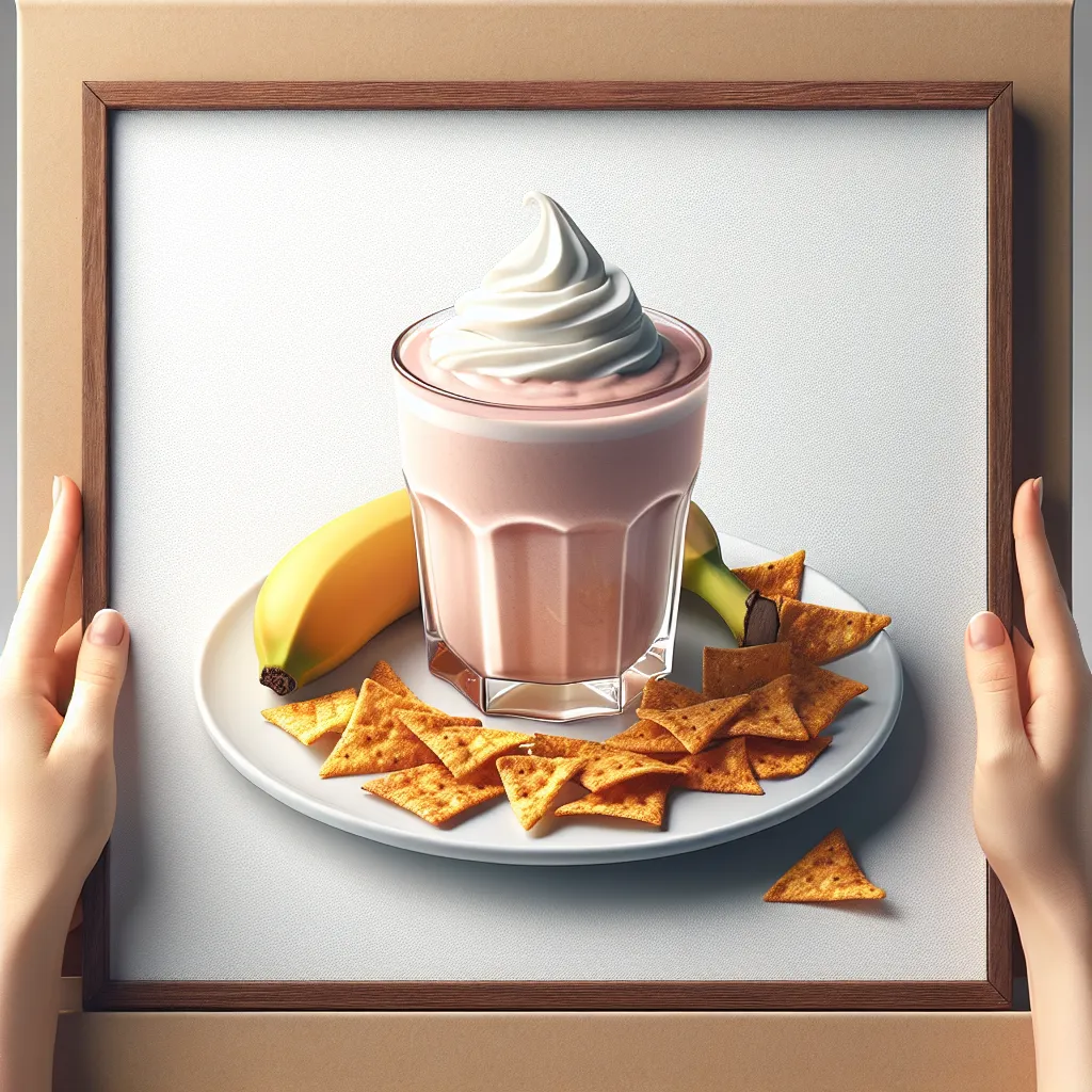 Banana Yogurt Smoothie with Tortilla Crunch