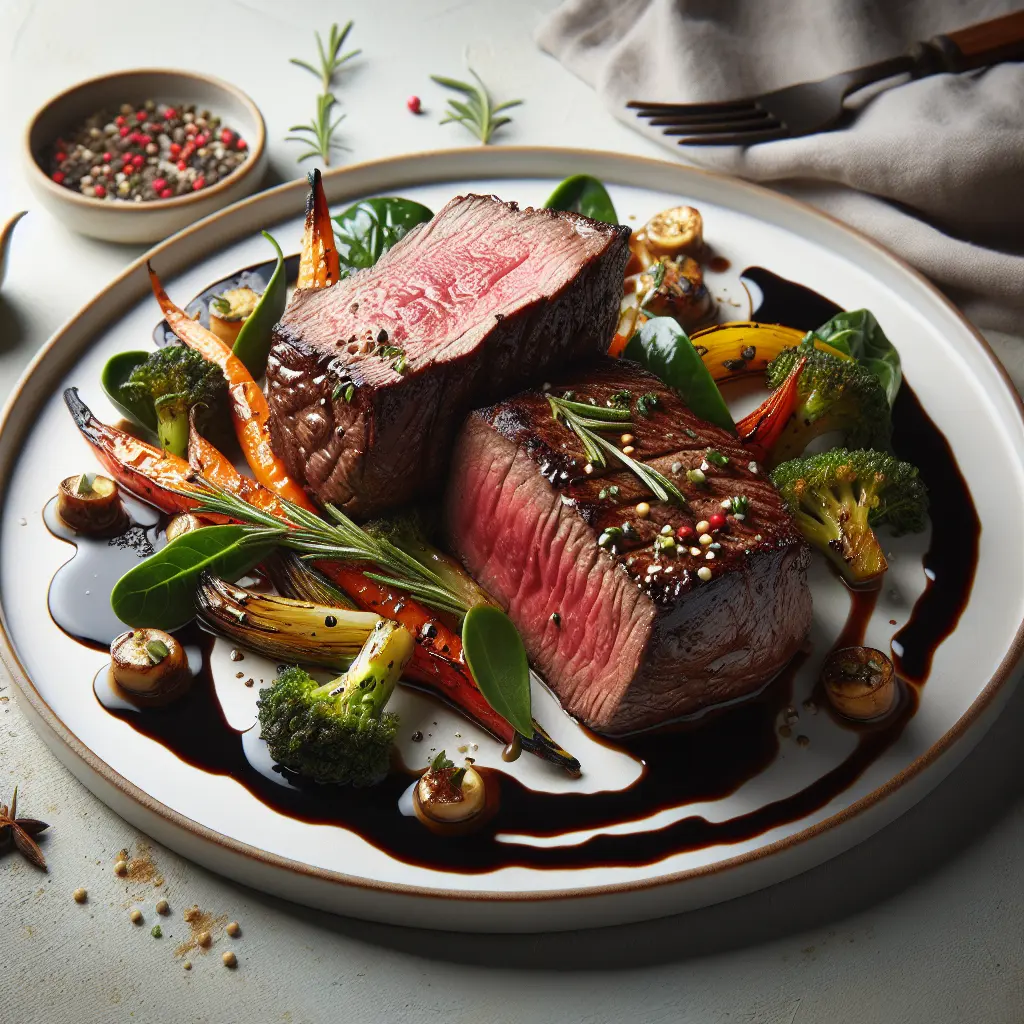 Beef Tenderloin with Balsamic Glaze and Roasted Vegetables