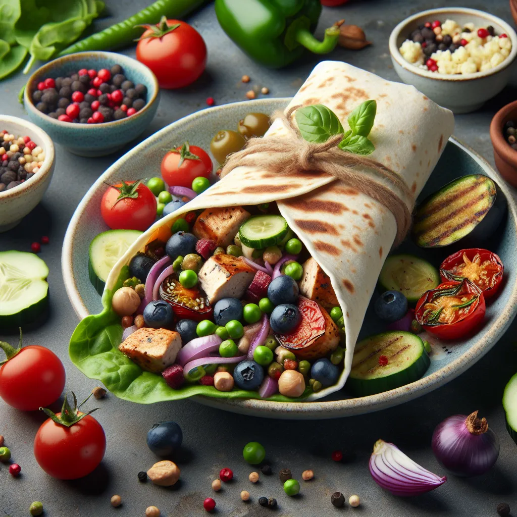 Autumn Berry and Pea Chicken Wrap