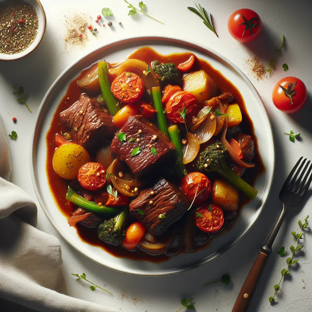 Braised Beef with Tomato and Root Vegetable Stew