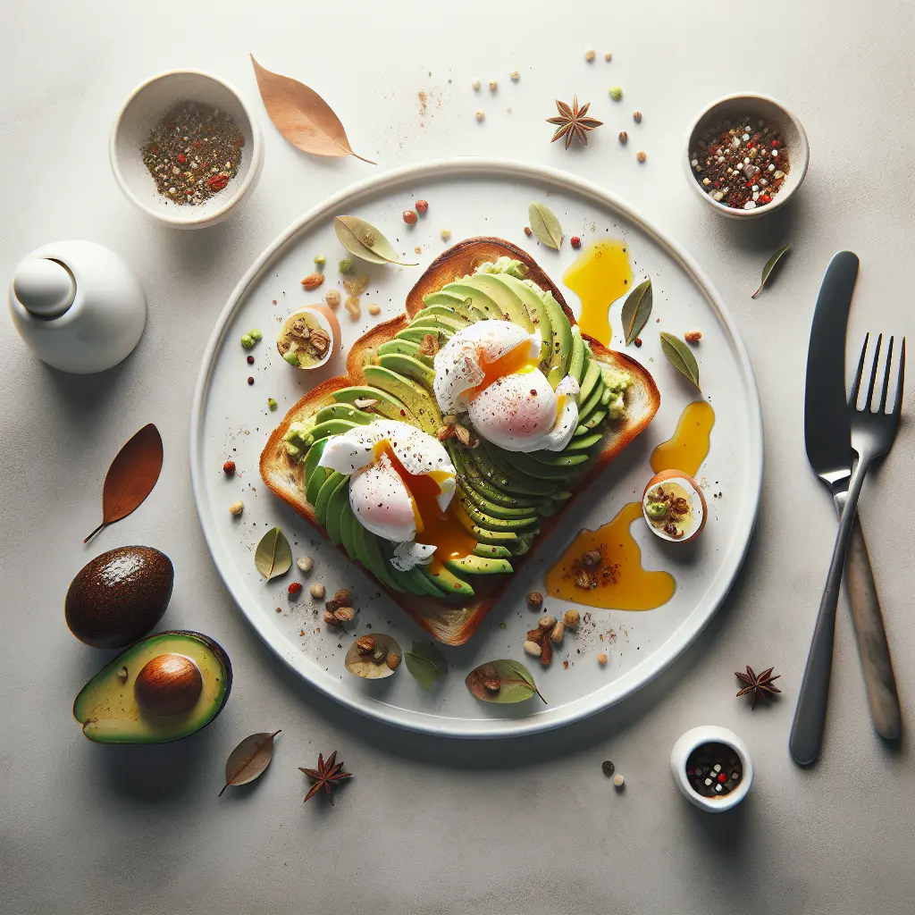 Autumn Breakfast Avocado Toast with Poached Eggs