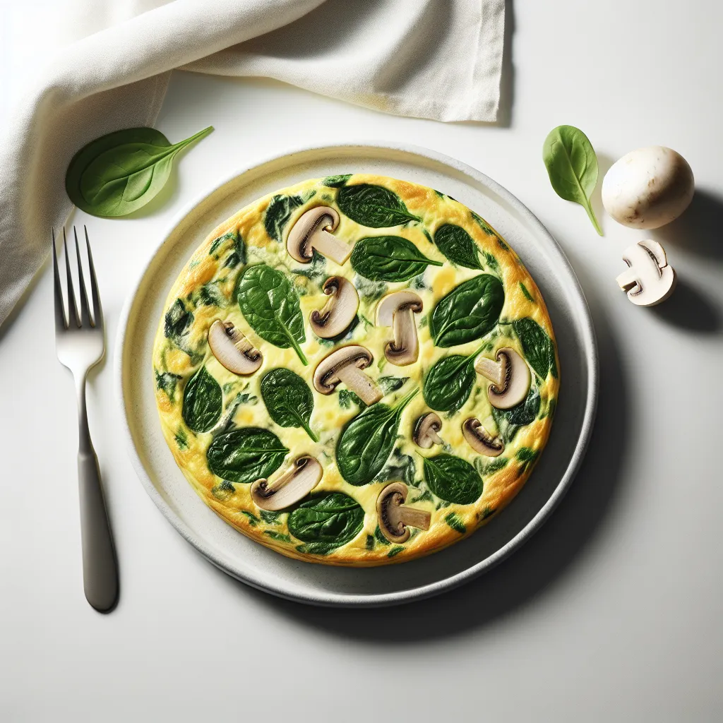 Autumn Breakfast Frittata with Spinach and Mushrooms