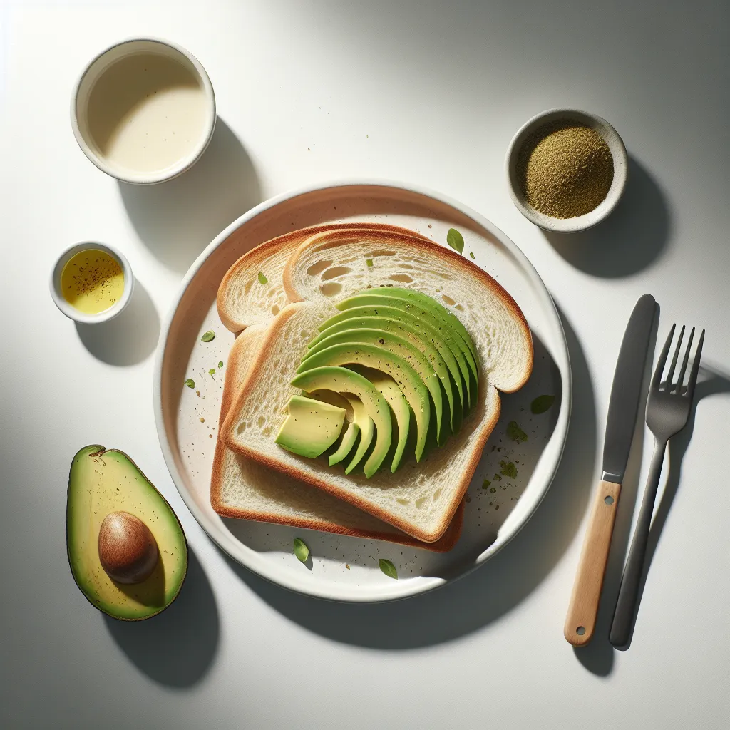 Breakfast with White Bread and Avocado