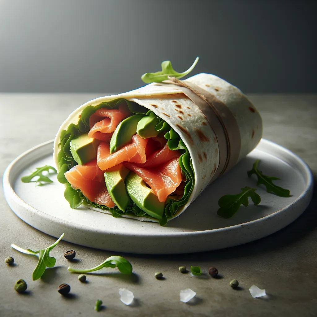 Autumn Breakfast Wrap with Smoked Salmon and Avocado