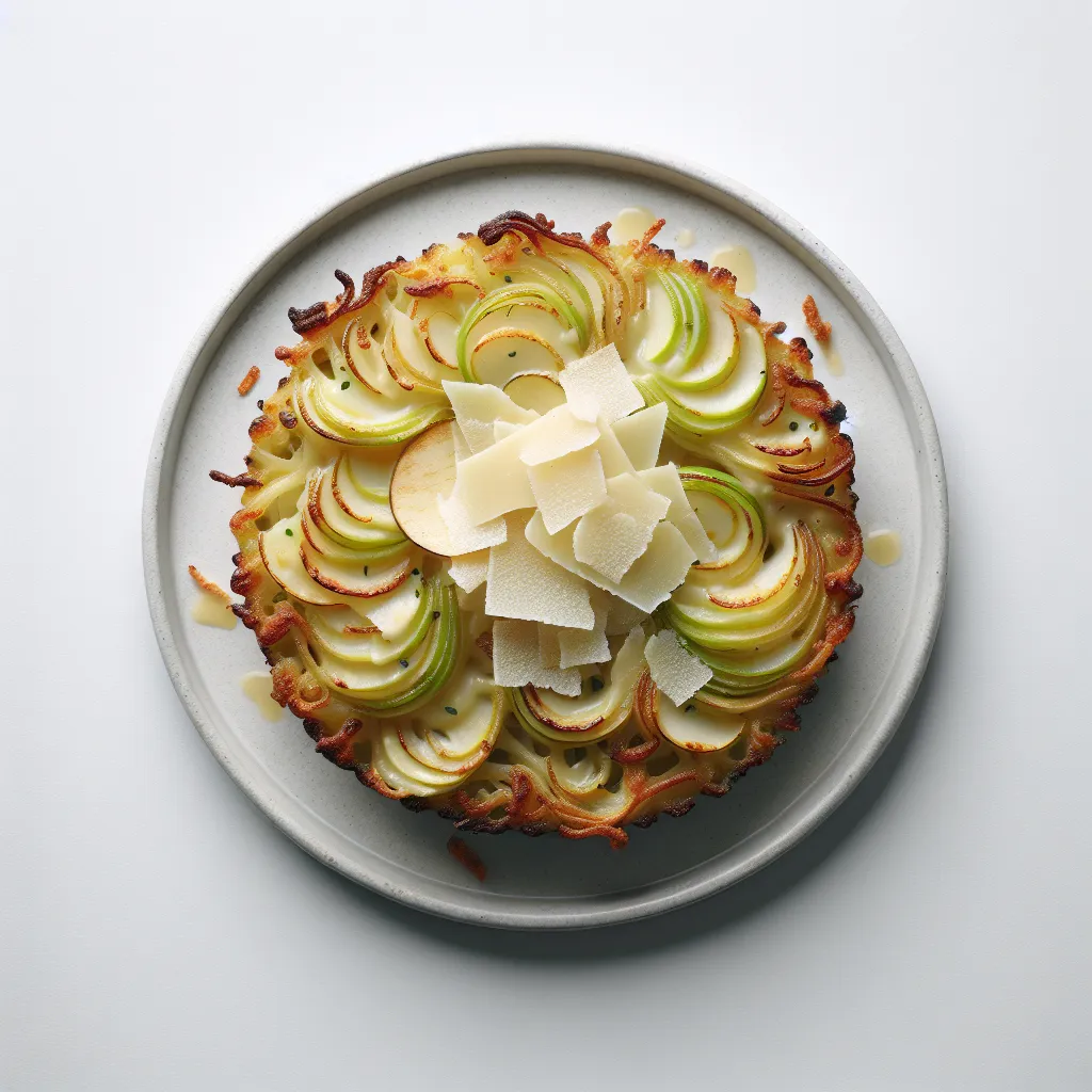 Celery Root and Apple Gratin with Parmesan Crisp