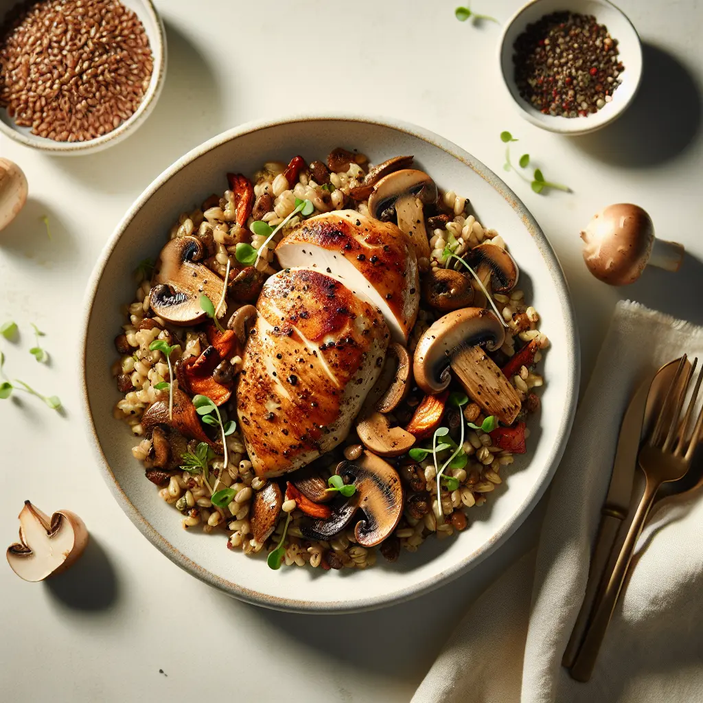 Autumn Chicken and Mushroom Farro Bowl
