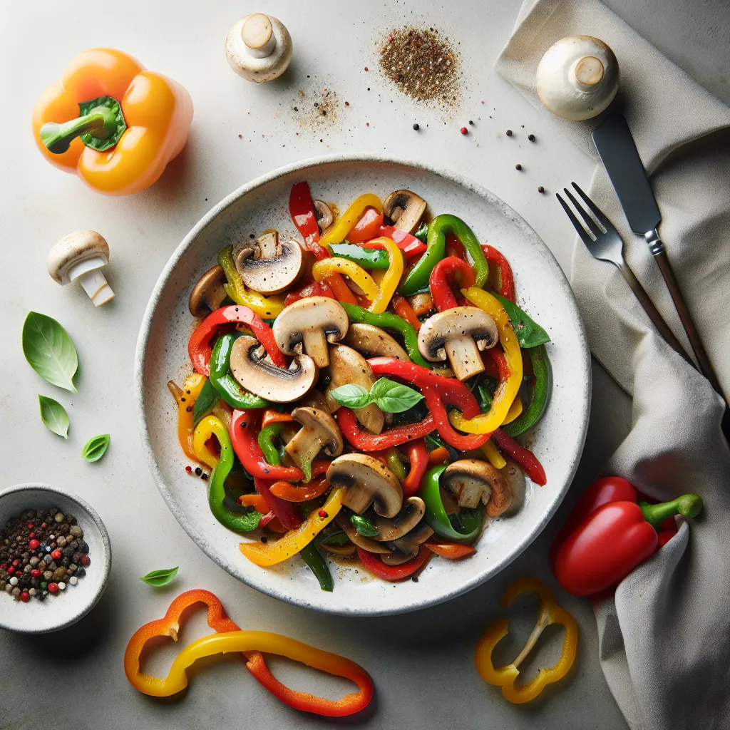 Colorful Bell Pepper and Mushroom Stir Fry