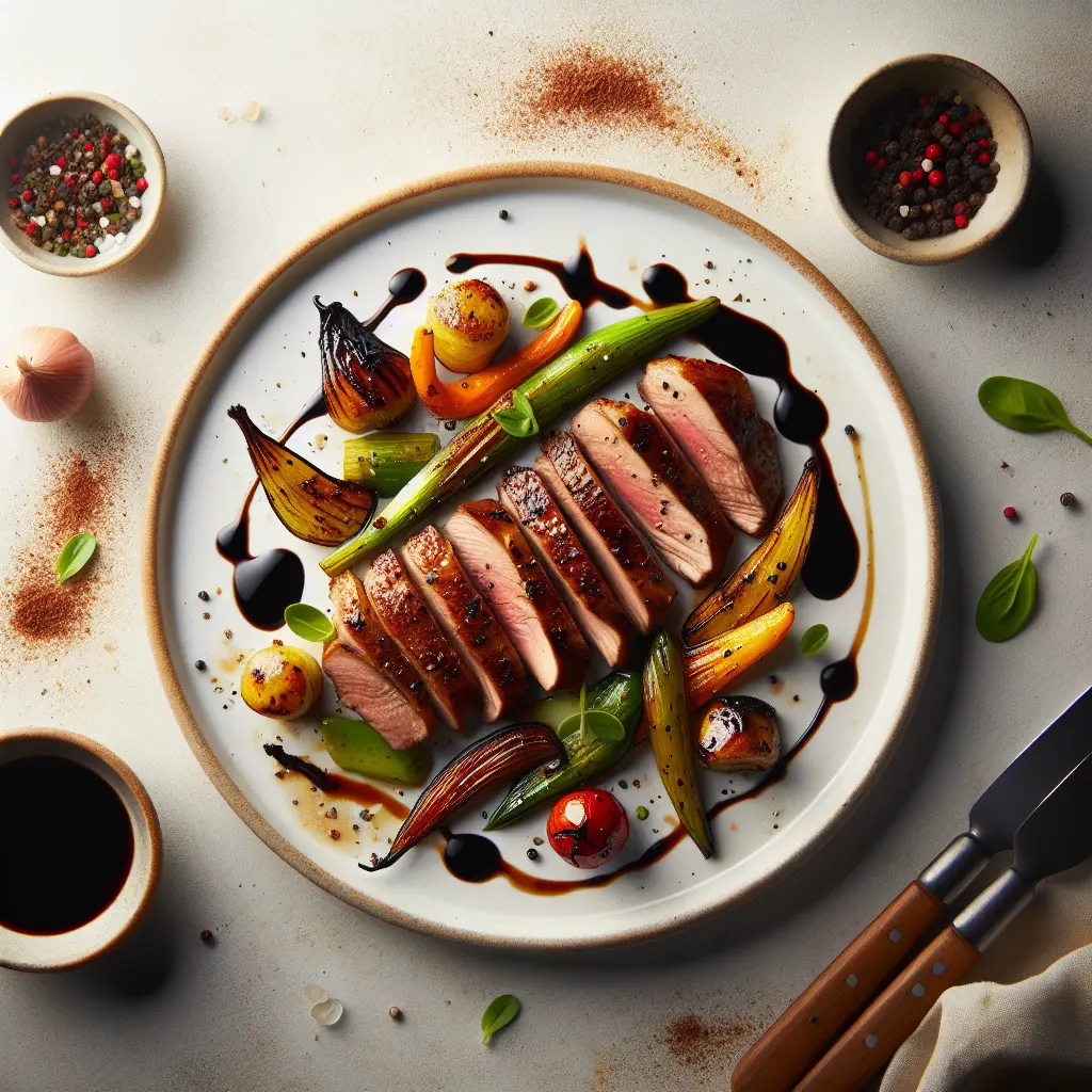 Duck Breast with Balsamic Glaze and Roasted Vegetables