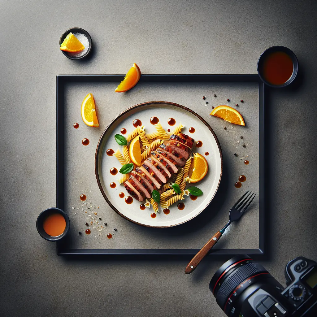 Duck Breast with Orange Glaze and Whole Wheat Pasta