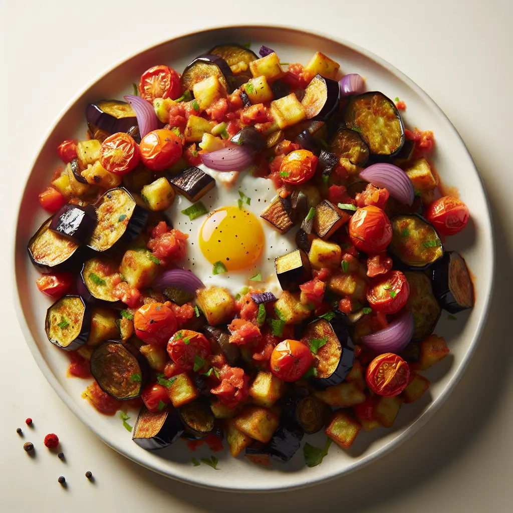 Eggplant and Tomato Breakfast Hash
