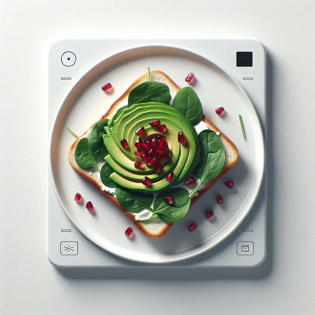 Elegant Avocado and Spinach Toast with Pomegranate