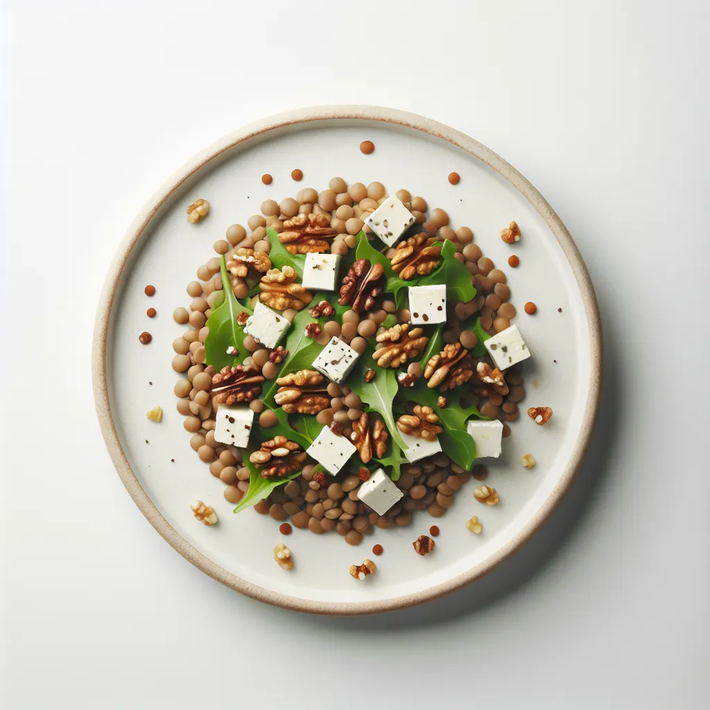 French Lentil Salad with Goat Cheese and Toasted Walnuts