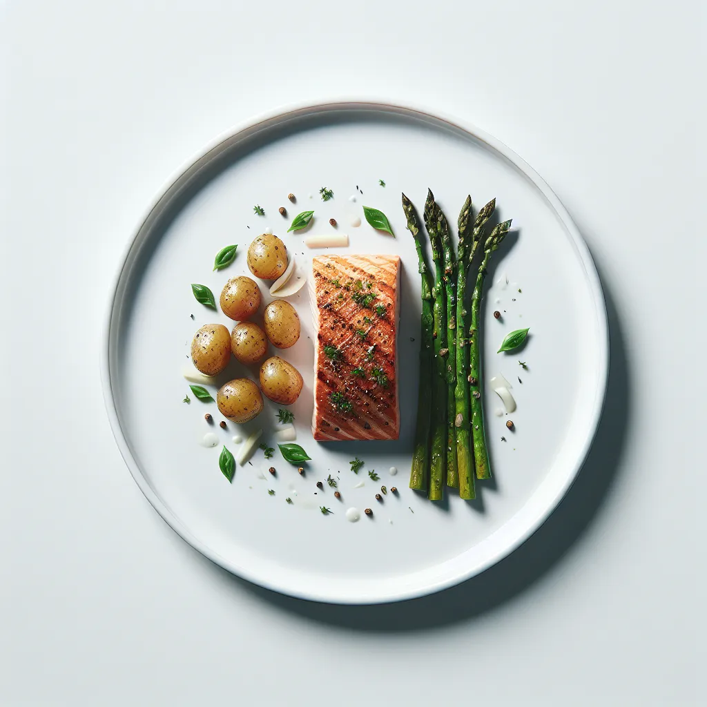 Garlic Herb Roasted Salmon with Asparagus and New Potatoes