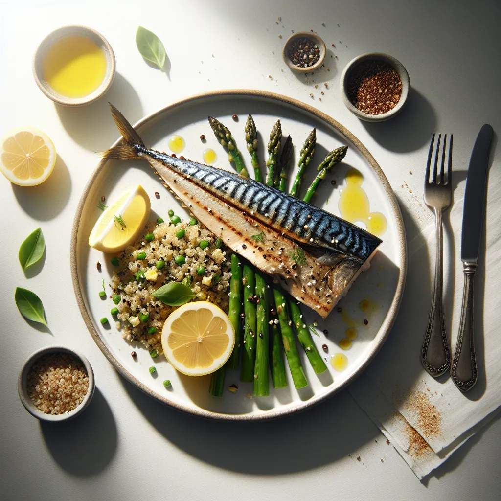 Grilled Catfish with Quinoa and Steamed Vegetables