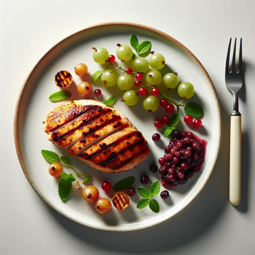 Grilled Chicken with Gooseberry and Blackcurrant Salsa