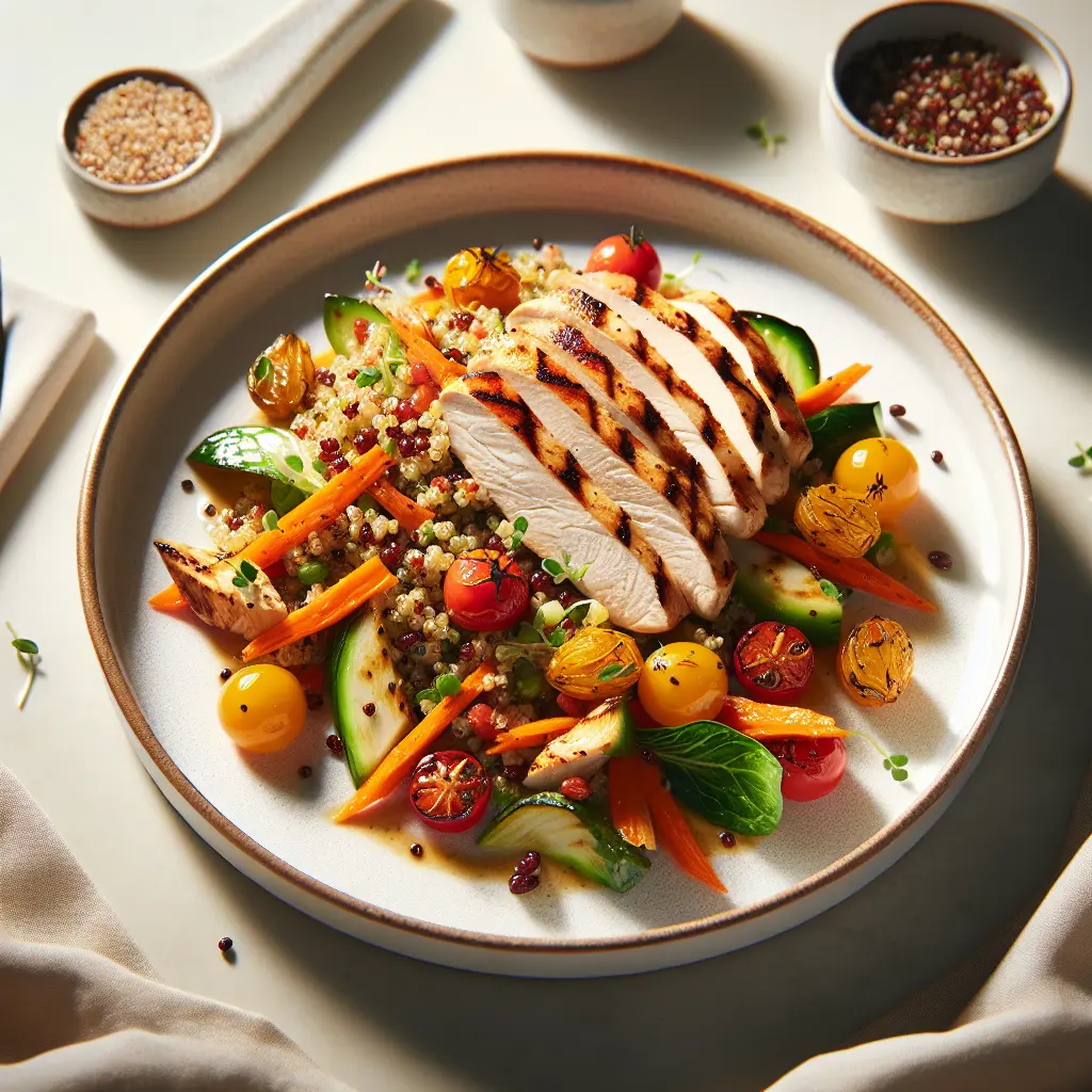 Grilled Chicken with Autumn Vegetable and Quinoa Salad