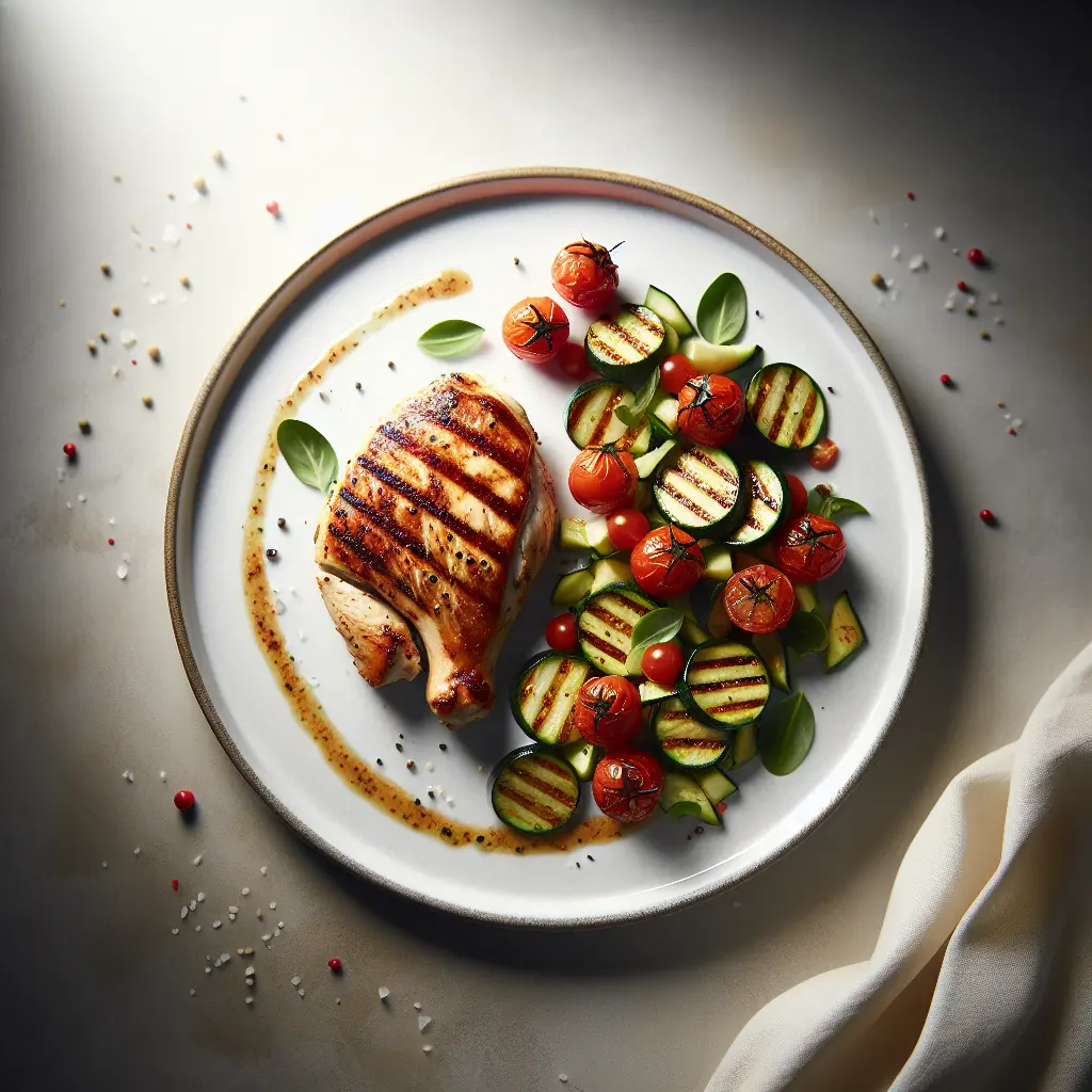 Grilled Chicken with Zucchini and Cherry Tomato Salad