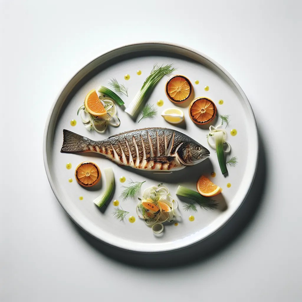 Grilled Sea Bass with Saffron-Infused Fennel and Citrus Salad