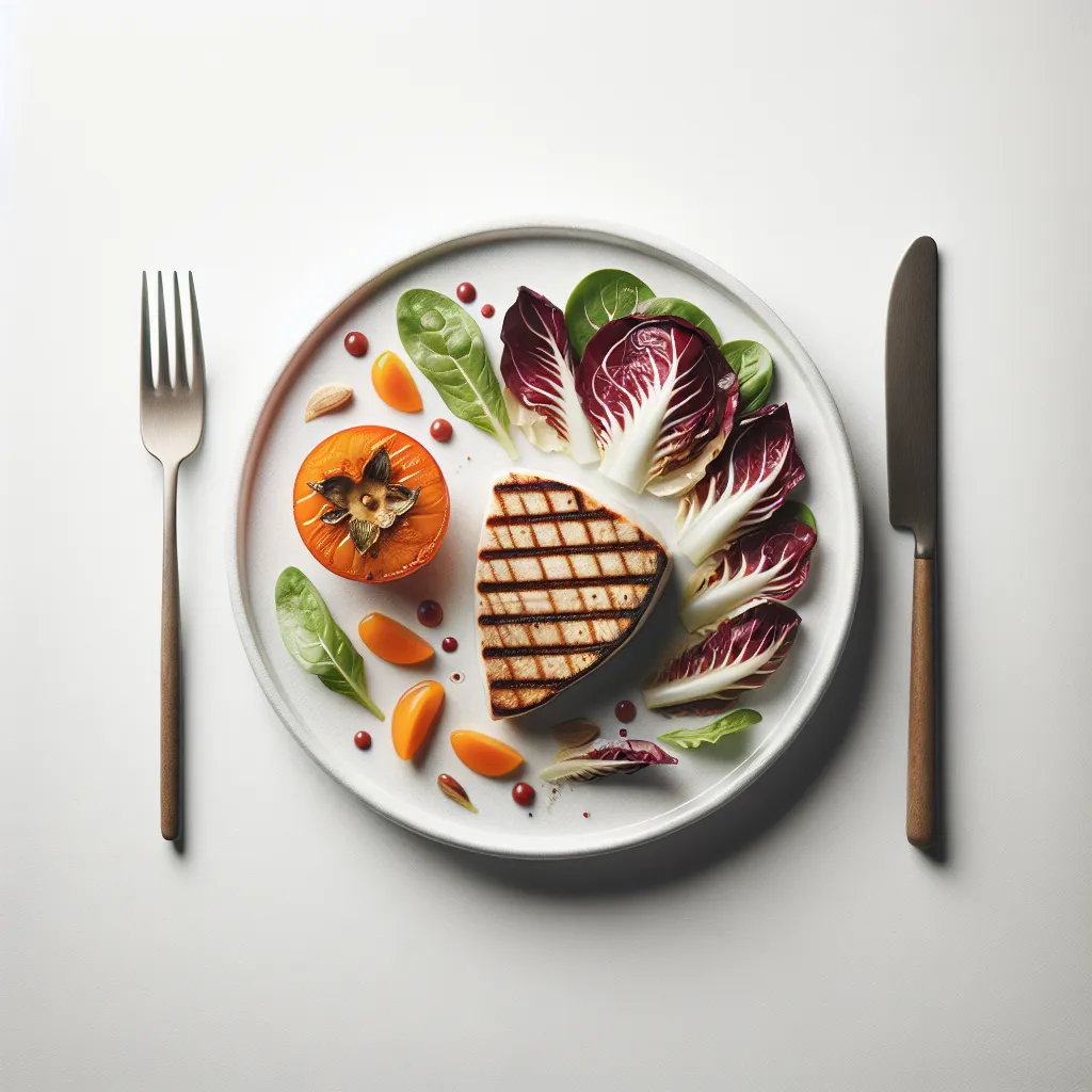 Grilled Swordfish with Persimmon and Radicchio Salad