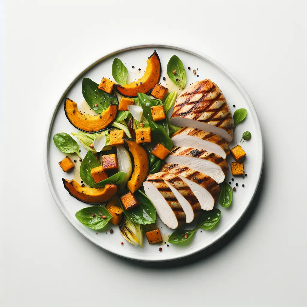 Grilled Turkey and Roasted Pumpkin Salad