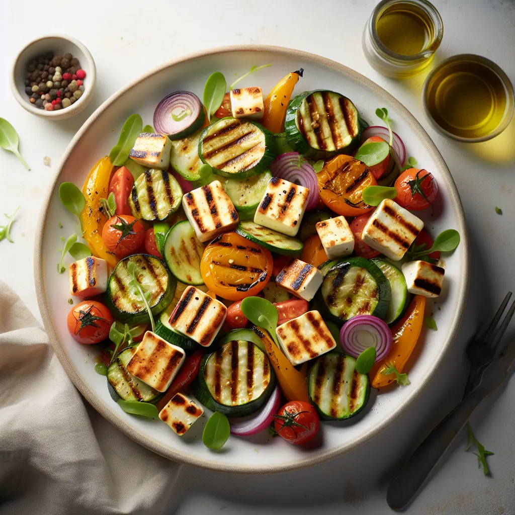 Gourmet Grilled Vegetable and Halloumi Salad