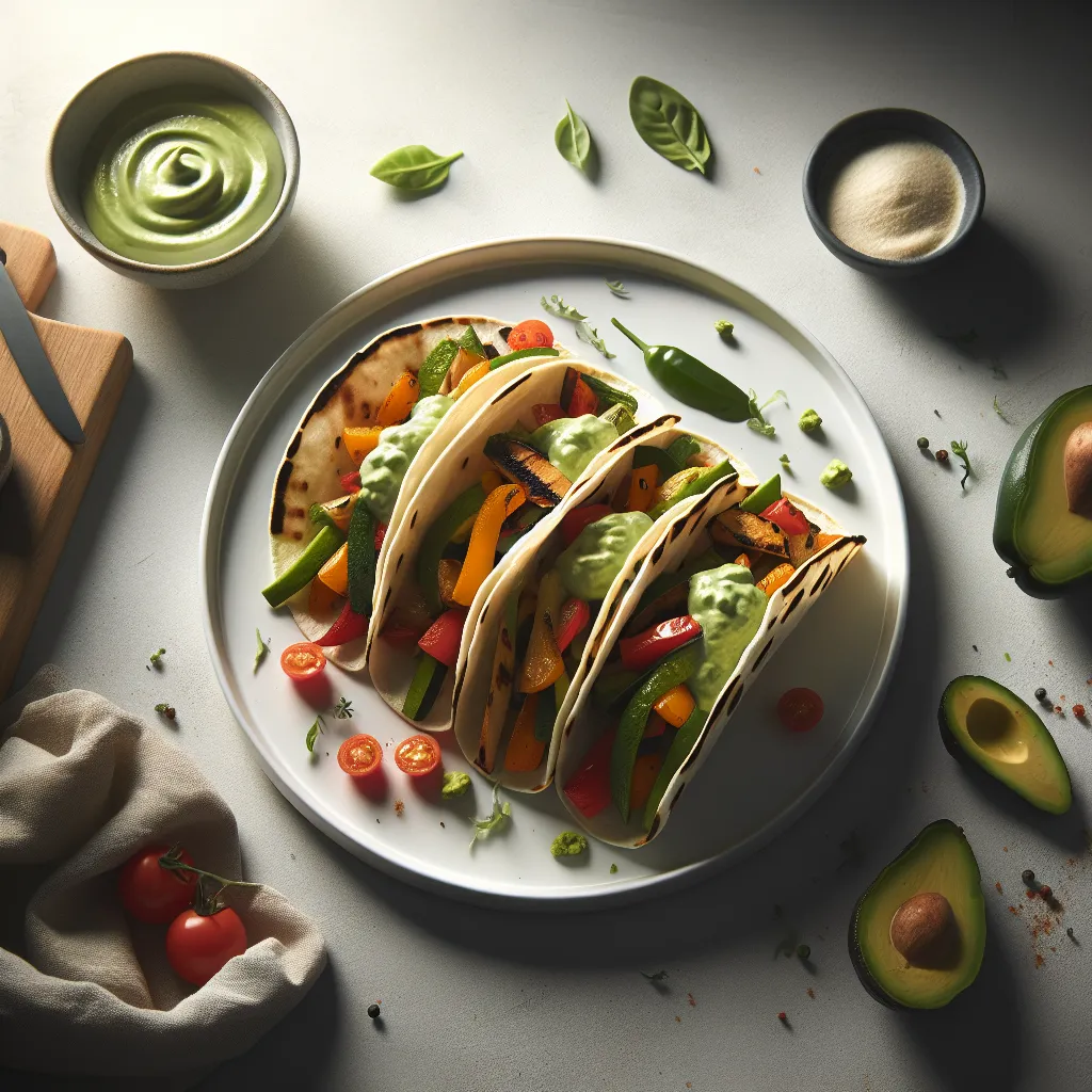 Grilled Vegetable Tacos with Avocado Cream