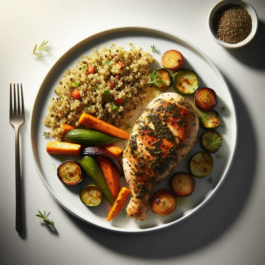 Herb-Crusted Chicken with Quinoa and Roasted Vegetables