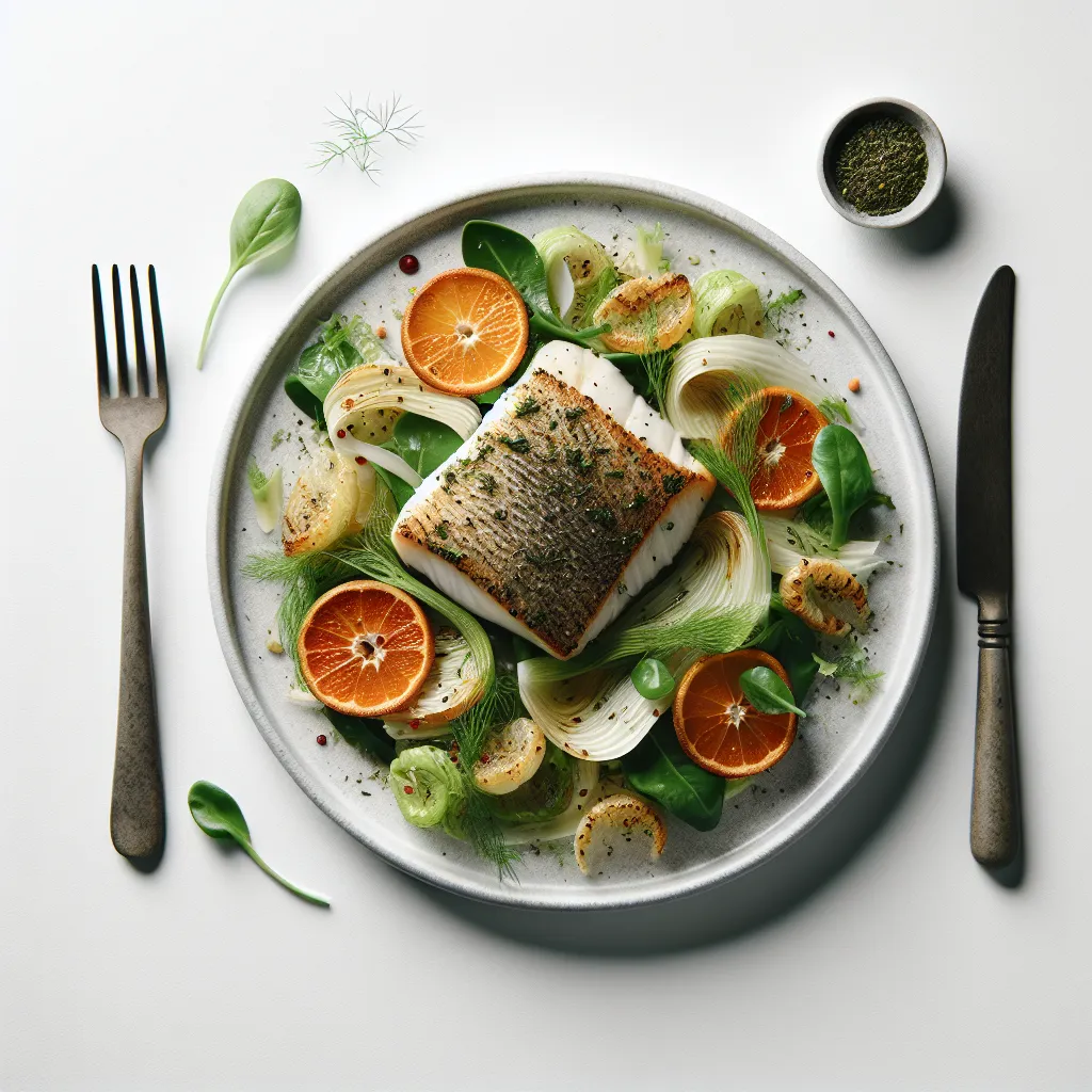 Herb-Crusted Cod with Roasted Fennel and Citrus Salad