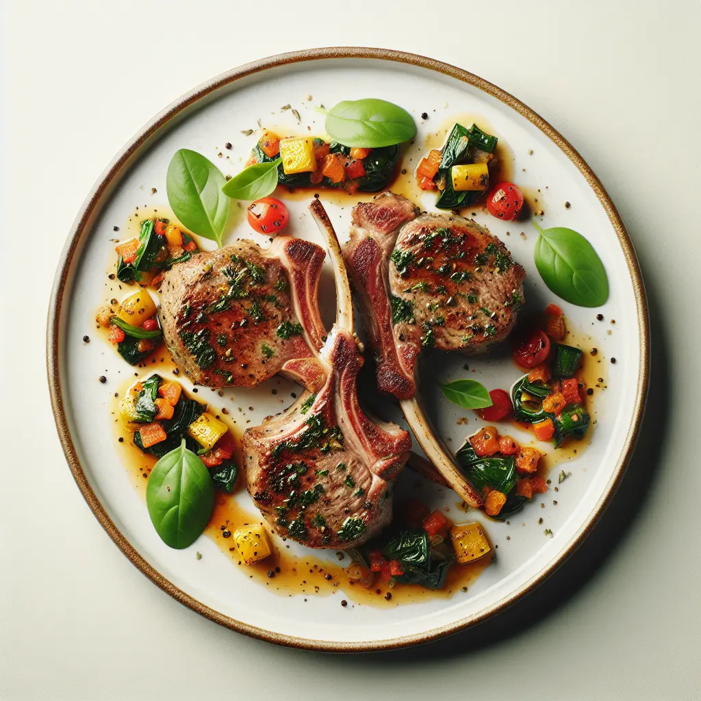 Herb-Crusted Lamb Chops with Ratatouille