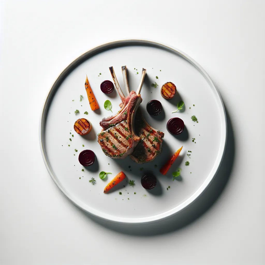 Herb-Crusted Lamb Chops with Roasted Beetroot and Carrot