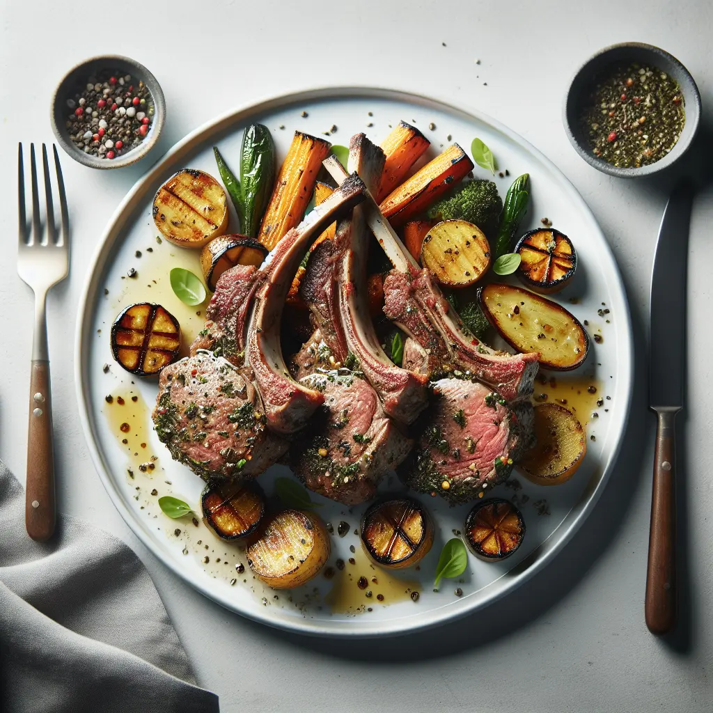 Herb-Crusted Lamb Chops with Roasted Root Vegetables