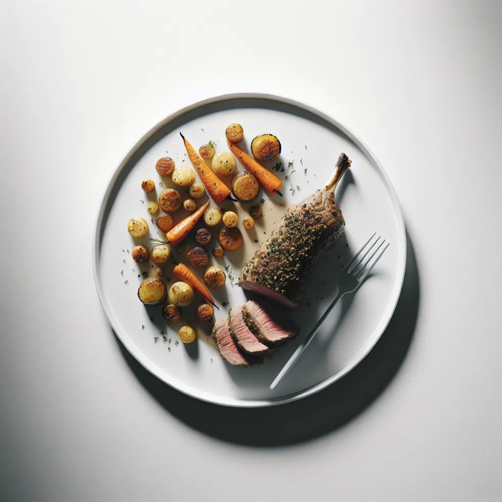 Herb-Crusted Lamb with Roasted Autumn Vegetables