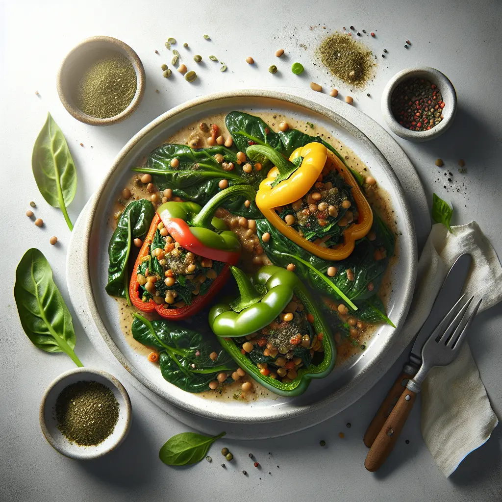 Herb-Infused Swiss Chard and Lentil Stuffed Bell Peppers