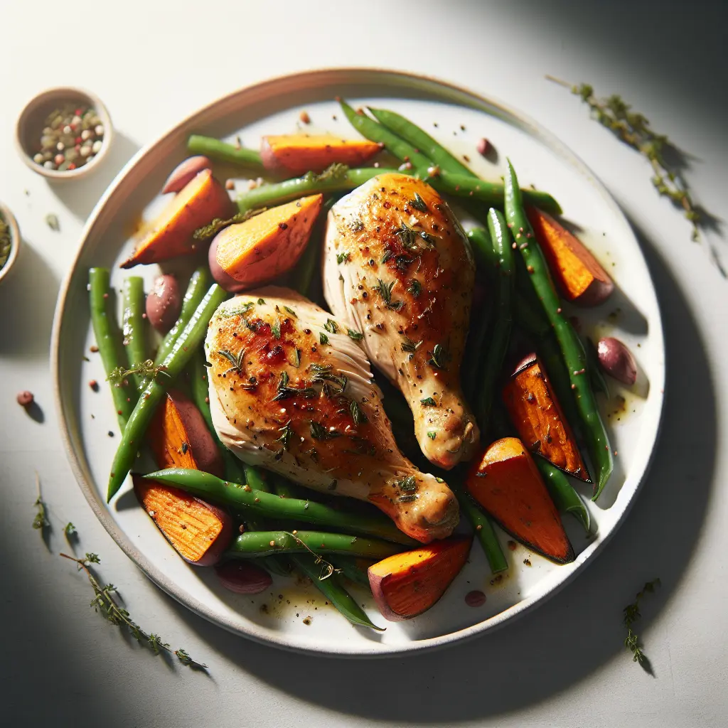 Herb-Roasted Chicken with Sweet Potato and Green Beans