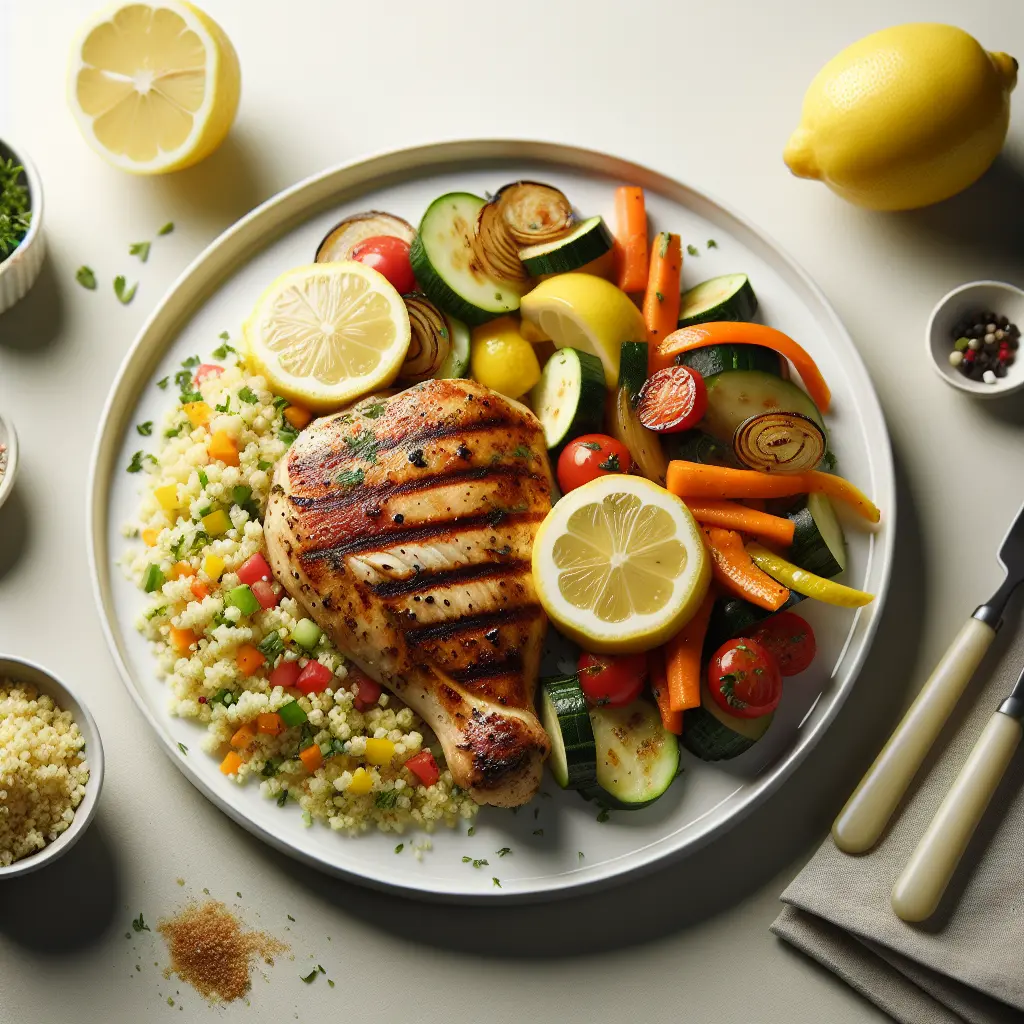 Lemon Herb Grilled Chicken with Couscous and Vegetables