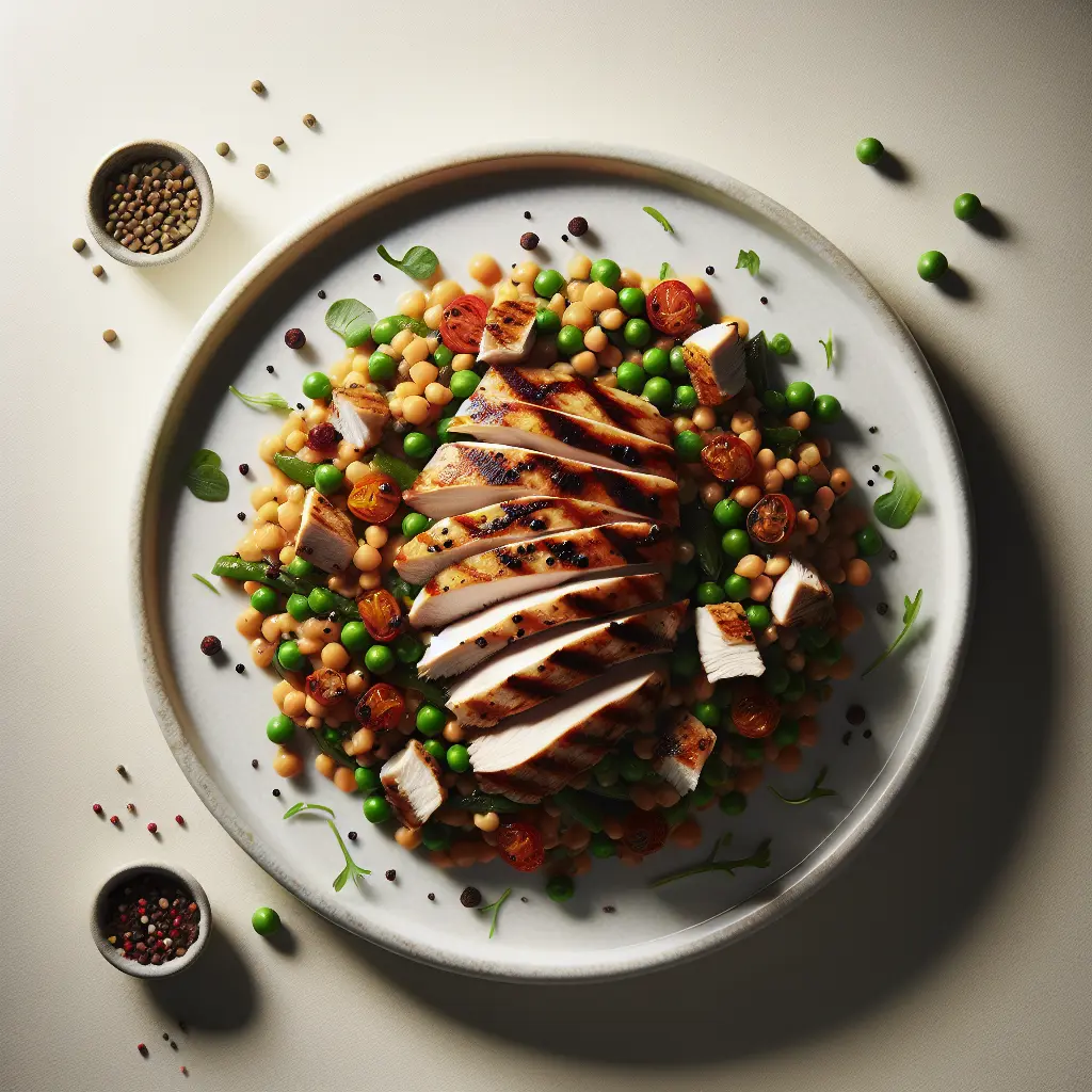 Lentil and Pea Salad with Grilled Chicken