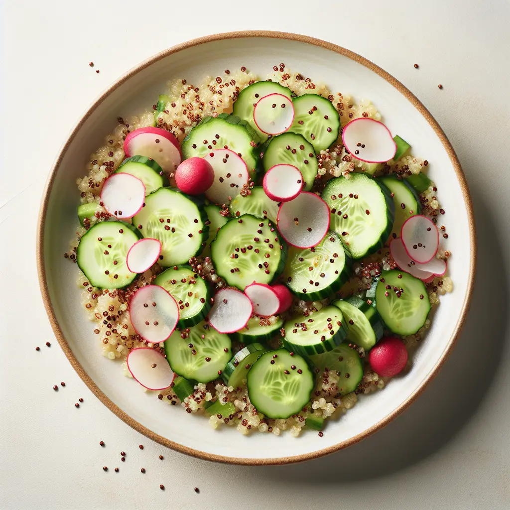Mediterranean Cucumber and Radish Quinoa Bowl
