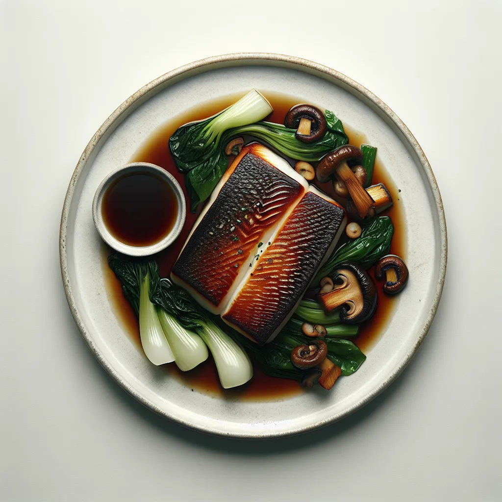 Miso-Glazed Black Cod with Braised Bok Choy and Shiitake Mushrooms
