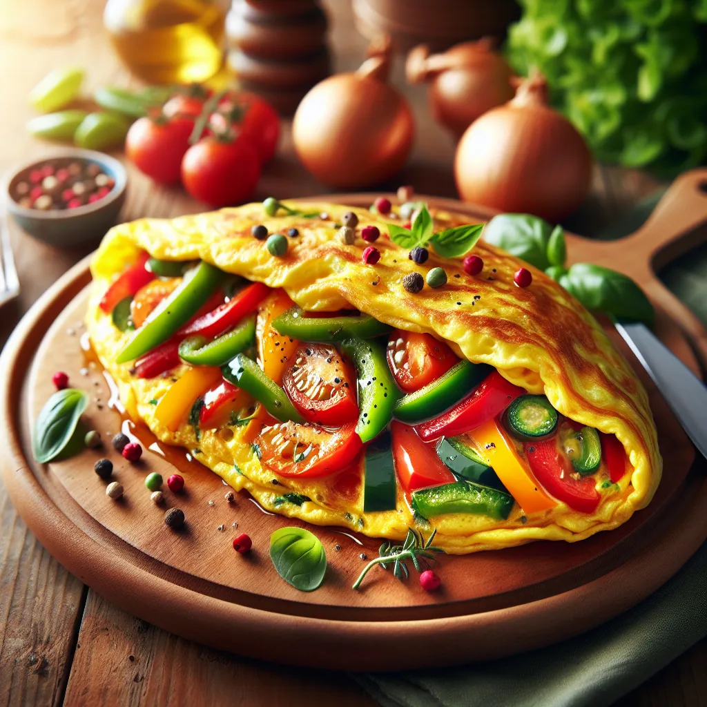 Omelette aux légumes colorés