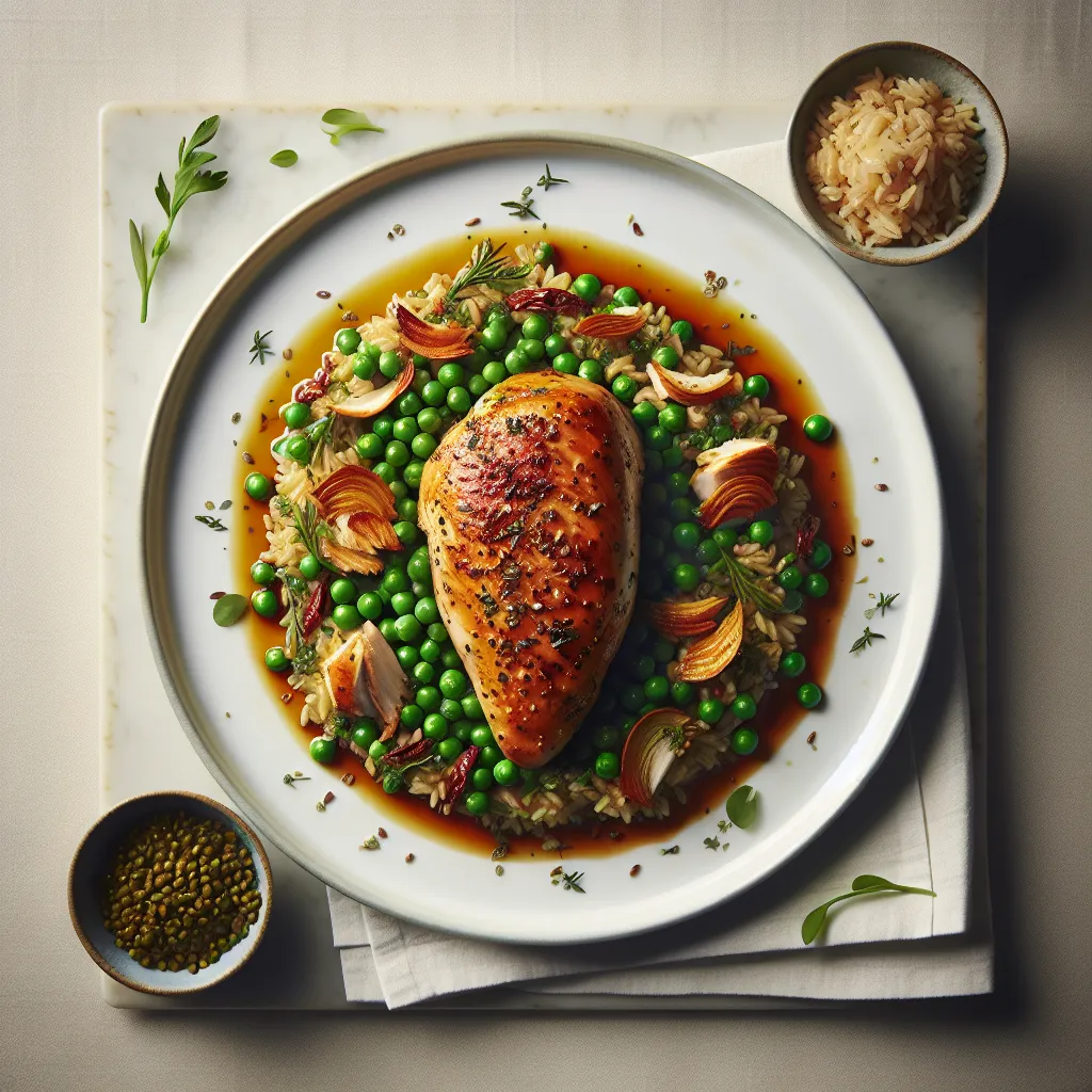 Provencal Herb-Crusted Chicken with Tinned Peas and Apple Rice Cups
