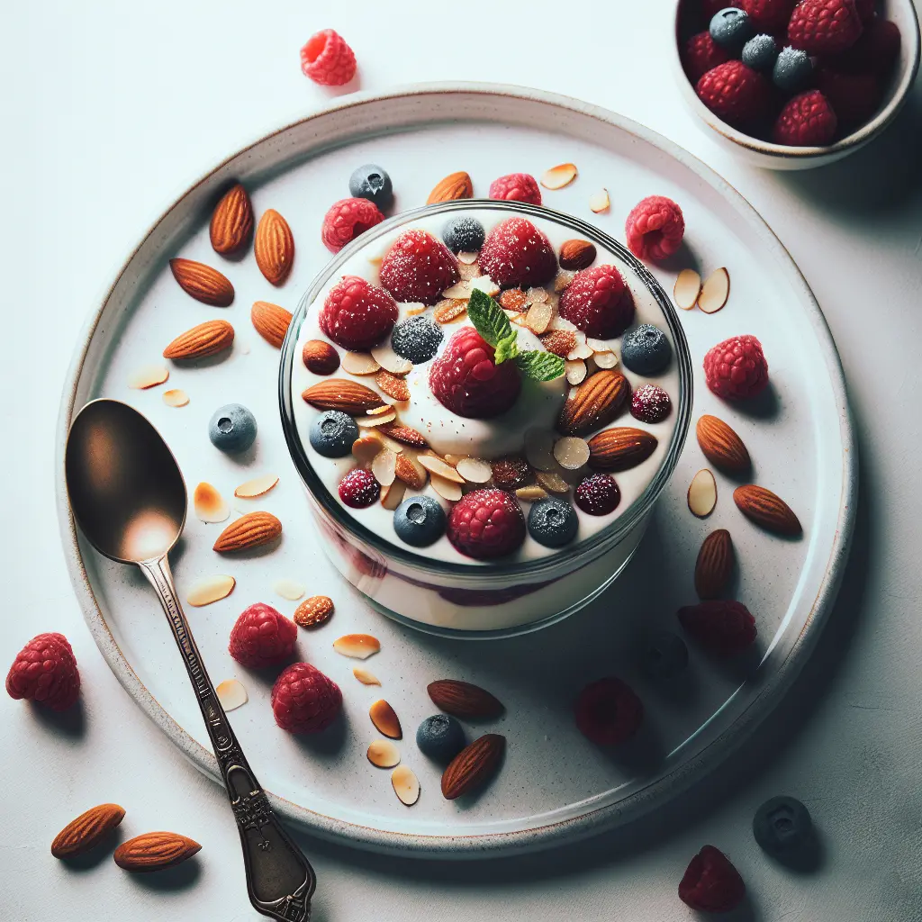 Raspberry Almond Yogurt Parfait